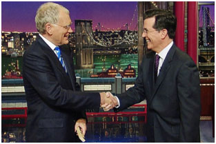 David Letterman and Stephen Colbert